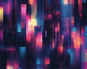 Poster - A high-resolution seamless texture with an abstract digital pixelated grid
