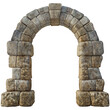 © PJang - Ancient Stone Archway Structure Isolated on White Background.