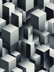 Poster - A high-resolution background with a seamless pattern of 3D cubes