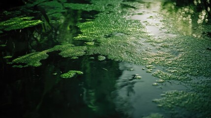 Canvas Print - Stream surrounded by greenery