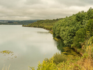 Naklejka na meble Magnificent lake donated by the thermal power plant of As Pontes, La Coruña, Galicia
