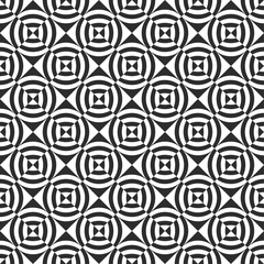 Wall Mural - The checkerboard pattern is monochrome, with rhombuses and circles inside.