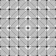 Fototapete - Geometric monochrome tiles made of rhombuses. Texture tile wallpaper. Vector grid with rhombuses.