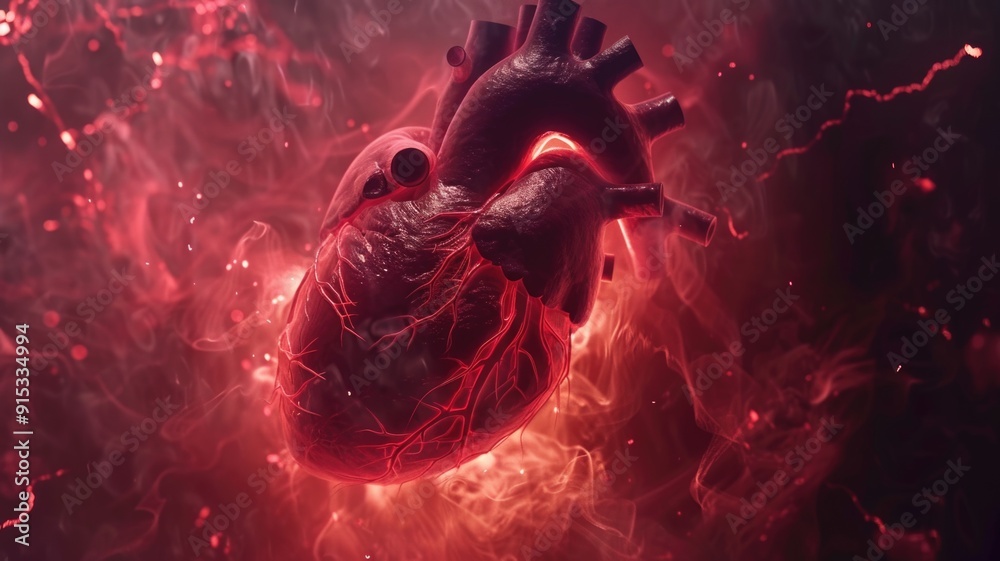 Beating Blood An animated sequence of a beating human heart, showing blood flow ...