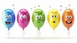© Ali - Five colorful balloons with different facial expressions. joy, surprise, fear, sadness, and anger. Concept of emotions, feelings, moods, and human reactions