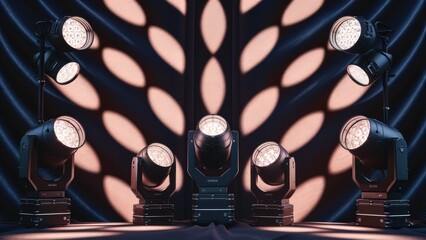 Poster - Illuminating Spotlights Against a Dark Background  HighQuality Stage Lighting Equipment