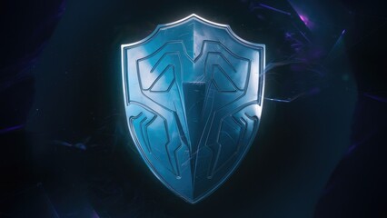 Poster - Abstract representation of a blue shield