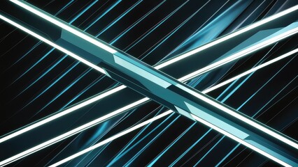 Poster - Abstract cyan diagonal double line pattern for versatile background use