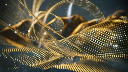 Poster - Abstract sparkling background with shiny golden halftone dotted particles