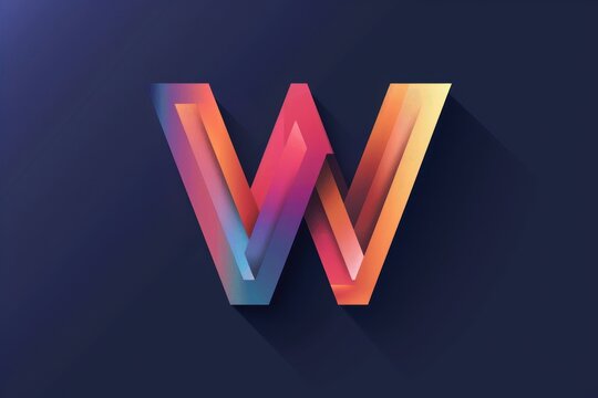A stylized illustration of the letter W featuring a sleek and modern design with clean lines and minimalist elements. This design is perfect for projects that require a sleek and professional look.
