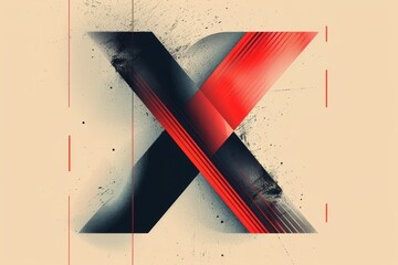 Wall Mural - A stylish and modern illustration of the letter X featuring sleek lines and a contemporary design ideal for use in branding and graphic design.