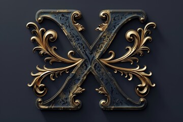Fototapete - An elegant and sophisticated illustration of the letter X crafted with fine details and a refined style perfect for upscale and luxury branding.
