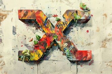 Fototapete - A detailed illustration of the letter Y showcasing its form and structure in an artistic and creative way.