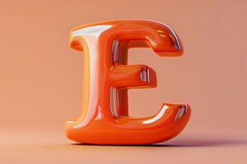 Fototapete - A 3D illustration of the letter E with realistic shading and a dynamic perspective.