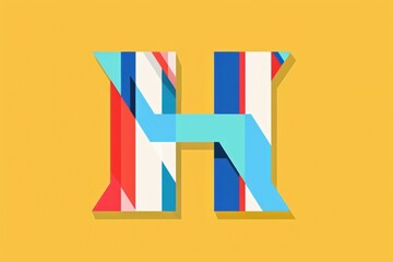 Fototapete - A modern and sleek illustration of the letter H showcasing clean lines and a minimalist aesthetic making it suitable for contemporary design projects.