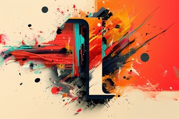 Fototapete - A bold and dynamic illustration of the letter I with sharp lines and vibrant colors perfect for eye-catching posters and advertisements.