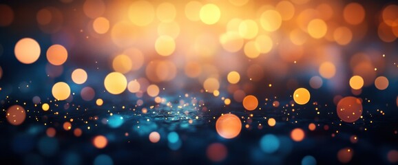 Poster - Abstract Bokeh Lights on a Blue Surface