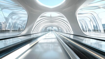 Wall Mural - Futuristic Walkway Through Modern Architecture