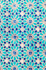 Traditional Uzbek pattern on ceramic tile.