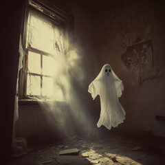 Wall Mural - Vintage Halloween wallpaper transparent ghost