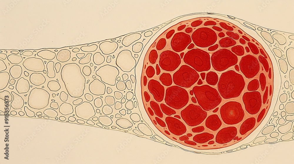 This scientific diagram showcases a cross-section of cellular structure ...