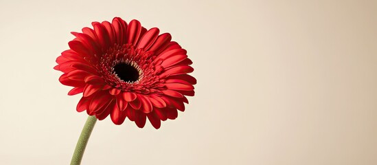 Aufkleber - red gerbera blossom. with copy space image. Place for adding text or design