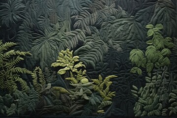 Wall Mural - Dark foliage nature forest plant.