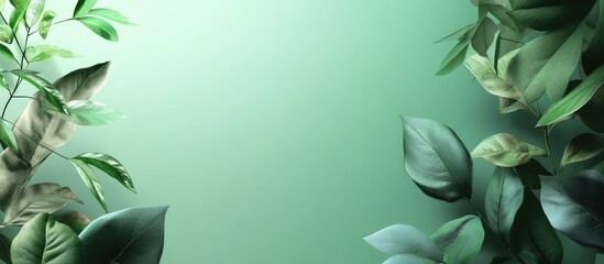 Aufkleber - Green foliage on a green backdrop. with copy space image. Place for adding text or design