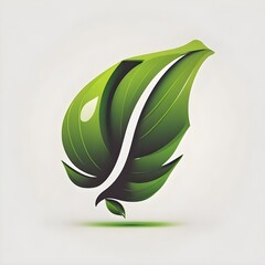 Canvas Print - GREEN LOGO OF A LEAF 14