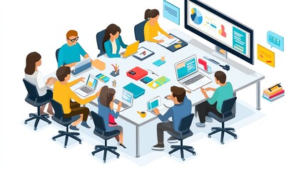 Poster - Team working together on a project.