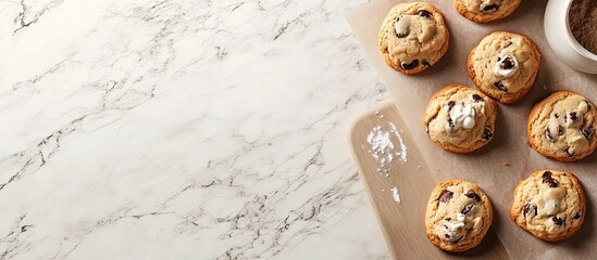 Poster - Baking cookies on a countertop. with copy space image. Place for adding text or design
