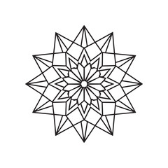 Mandala pattern or Simple Floral Ideas for Coloring book page