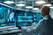 © MK studio - A doctor uses a digital health monitor in a futuristic laboratory setting. High-tech equipment with clear, readable data
