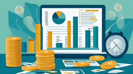 Aufkleber - Financial Growth and Time Management.