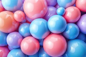 Aufkleber - Abstract background forming by glossy spheres in pink and blue colors