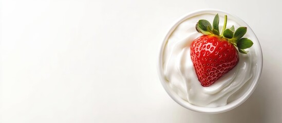 Leinwandbilder - strawberry and yogurt on top of yogurt. with copy space image. Place for adding text or design