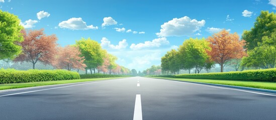 Aufkleber - Lovely and uncomplicated road background. with copy space image. Place for adding text or design
