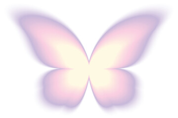 Wall Mural - abstract blur gradient butterfly shape in pastel color, y2k style element for social post, banner, p