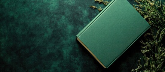 Aufkleber - Close up of a clean dark green book cover with copy space