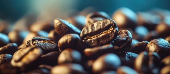 Poster - Coffee beans with a retro vintage filter effect. with copy space image. Place for adding text or design