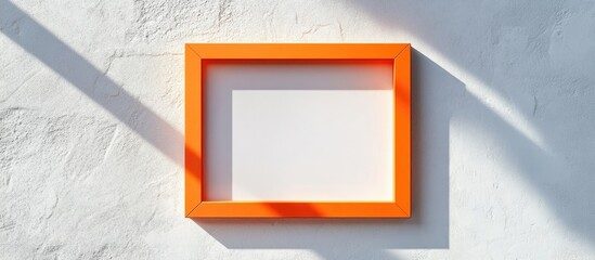 Wall Mural - Orange frame on a light background. with copy space image. Place for adding text or design