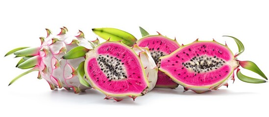 Dragon fruit isolated against a white background. with copy space image. Place for adding text or design