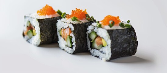 Aufkleber - Seafood and nori rice. with copy space image. Place for adding text or design