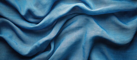 Aufkleber - Fabric texture close up of a blue cotton patterned background with copyspace for text decoration