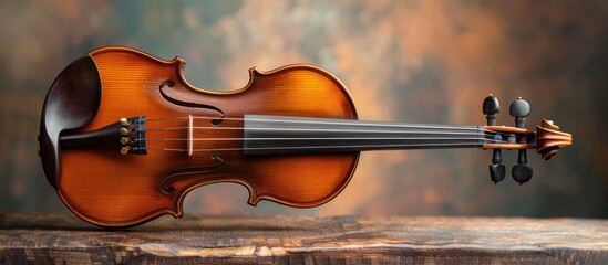 Poster - A violin placed on the table representing a classic music theme. with copy space image. Place for adding text or design