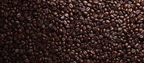 Poster - Texture of coffee beans Concept of a coffee background. with copy space image. Place for adding text or design