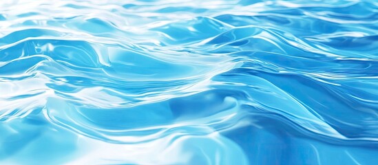 Aufkleber - blue wavy surface of water full frame. with copy space image. Place for adding text or design