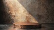 © Lucky-G - Bronze Rustic Modern Background for Product Display, Ideal for Showcasing Cosmetic Items on a Matte Metallic Surface with Gradient from Bronze to Antique Gold and Distressed Textures