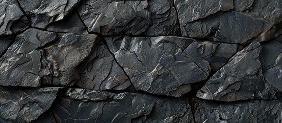 Wall Mural - Natural black slate stone background pattern with high resolution Top view Space for text. with copy space image. Place for adding text or design