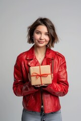 Poster - Woman holding gift box